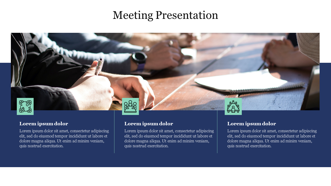 Best Meeting Presentation PowerPoint Template Slide 